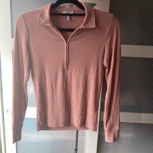 Pink/salmon/coral Reiss form fitting long sleeve top
